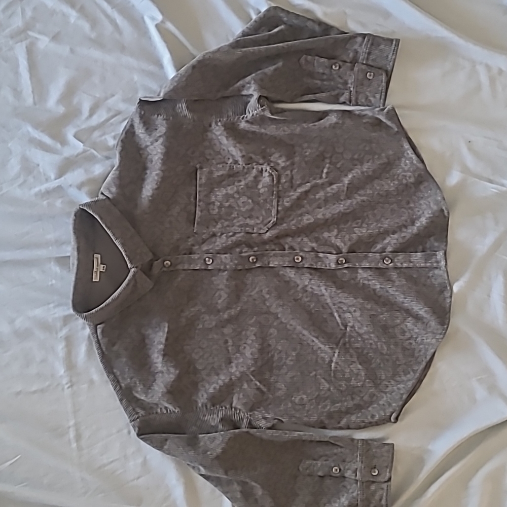 Gray Leopard Cheetah Print Button Up Shacket Jack… - image 1